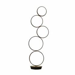 Lampadaire LED cercles superposés en métal noir - Newton