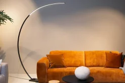 Lampadaire LED Curve en arc noir IP20 540lm 15W H.192cm Lucide