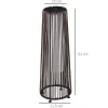 Lampadaire LED de jardin style colonial dia. 21,5 x 61H cm résine tressée filaire