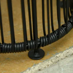 Lampadaire LED de jardin style colonial dia. 21,5 x 61H cm résine tressée filaire