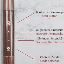 Lampadaire LED Effet Bois Wengé FISHTEC 3 Températures Tête Flexible Tactile