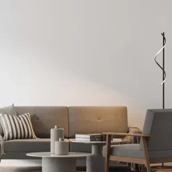 Lampadaire LED Eunice métal noir mat H.150cm IP20 E27 16W Brilliant