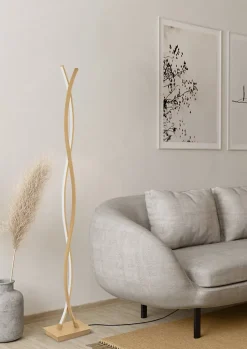 Lampadaire LED integrée Lasana 4 effet bois IP20 36W H.143cm Eglo