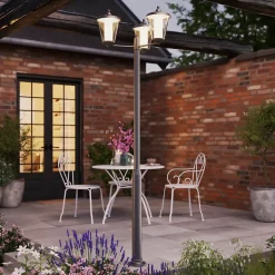 Lampadaire LED intégrée Haro 3000lm 33W IP44 GoodHome gris anthracite