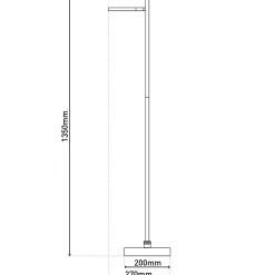 Lampadaire LED LUPA rechargeable 135cm aluminium blanc LEDs fixes 2400lm dimmable CCT RGB 3000 a 6500K moderne