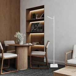 Lampadaire LED LUPA rechargeable 135cm aluminium blanc LEDs fixes 2400lm dimmable CCT RGB 3000 a 6500K moderne