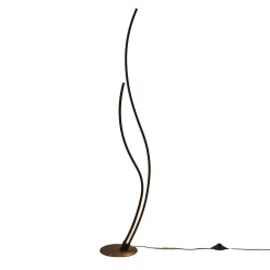 Lampadaire LED noir aux lignes ondulées dimmable - Ysoria