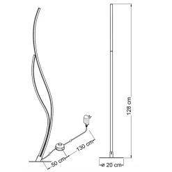 Lampadaire LED noir aux lignes ondulées dimmable - Ysoria