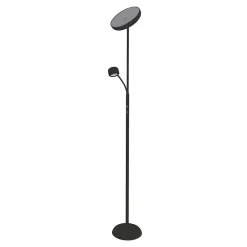 Lampadaire LED ROMIS 180 cm metal noir avec bras lecture dimmable interrupteur rotatif dimensions 26 x 43 cm