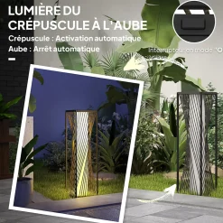 Lampadaire LED solaire extérieur en résine filaire H. 77 cm gris