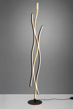 Lampadaire LED 28W, 3250lm, 2300/3000/4000K - Dimmer - Laiton/Noir - Trio - Blaze