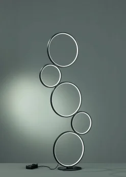 Lampadaire LED 36W, 4700lm, 3000K, H115 cm, variateur, IP20, Noir Mat - Trio - Rondo