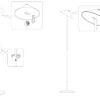 Lampadaire LED Zafferano Pina XXL doré, rechargeable, 6W IP65, variateur, tête magnétique, pour intérieur/extérieur