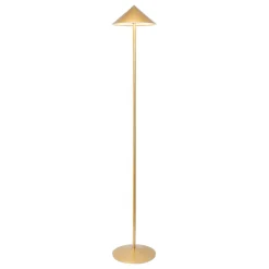 Lampadaire LED Zafferano Pina XXL doré, rechargeable, 6W IP65, variateur, tête magnétique, pour intérieur/extérieur