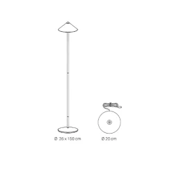 Lampadaire LED Zafferano Pina XXL doré, rechargeable, 6W IP65, variateur, tête magnétique, pour intérieur/extérieur