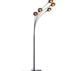 Lampadaire Livo 5 lampes métal noir IP20 E14 H.210cm Brilliant