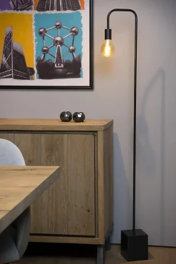 Lampadaire LORIN en acier avec 1xE27 - Noir - Lucide