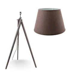Lampadaire Marron 150cm Modèle Deep Trepied Old Wood Mac-andrews