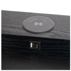 Lampadaire MENNO en mdf avec 1xE27 - Noir - Lucide