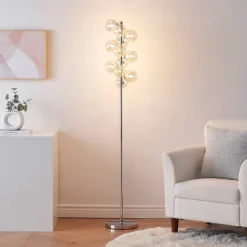 Lampadaire moderne à sphères en verre ambré - Ambrosia