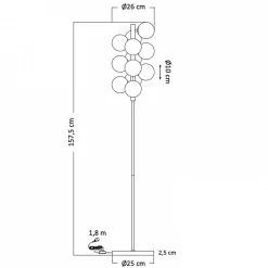 Lampadaire moderne à sphères en verre ambré - Ambrosia
