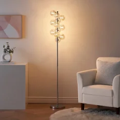 Lampadaire moderne à sphères en verre ambré - Ambrosia