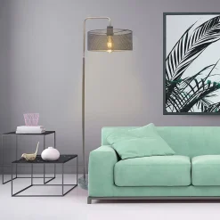 Lampadaire moderne ajouré Yvan - Socle en marbre - H. 152 cm