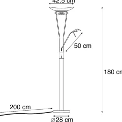 Lampadaire moderne bronze avec LED et variateur - Lexus