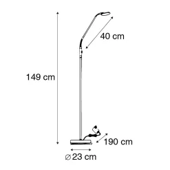 Lampadaire moderne bronze avec LED - Eva