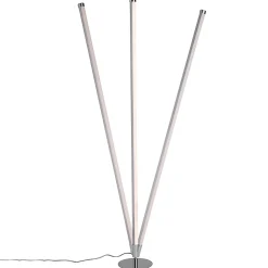 Lampadaire moderne chromé avec LED à 3 niveaux de luminosité - Line-up