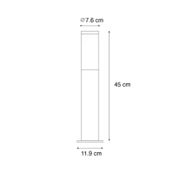 Lampadaire moderne d'extérieur noir 45 cm IP44 - Rox