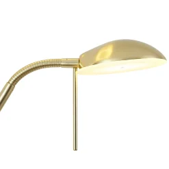 Lampadaire moderne doré avec bras de lecture avec LED et variateur - Divo