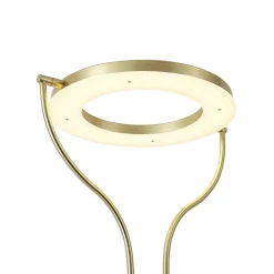 Lampadaire moderne doré avec bras de lecture avec LED et variateur - Divo