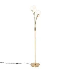 Lampadaire moderne doré avec verre opale 5 lumières - Athènes