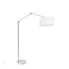 Lampadaire moderne doré avec abat-jour blanc 50 cm réglable - Editor