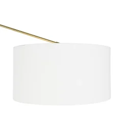 Lampadaire moderne doré avec abat-jour blanc 50 cm réglable - Editor