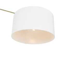 Lampadaire moderne doré avec abat-jour blanc 50 cm réglable - Editor
