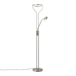 Lampadaire moderne en acier avec bras de lecture avec LED et variateur - Divo