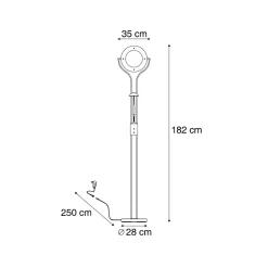 Lampadaire moderne en acier avec bras de lecture avec LED et variateur - Divo