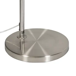 Lampadaire moderne en acier avec abat-jour en tissu blanc - Arc Basic