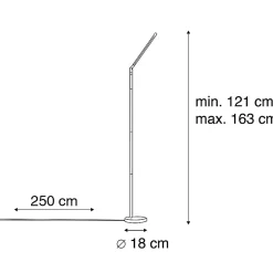 Lampadaire moderne en acier avec LED - Berdien