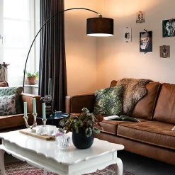 Lampadaire moderne en arc noir - Vinossa