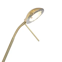 Lampadaire moderne en laiton avec liseuse avec LED Dim to Warm - Diva