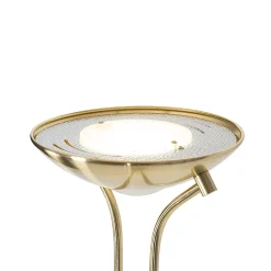 Lampadaire moderne en laiton avec liseuse avec LED Dim to Warm - Diva