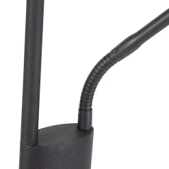 Lampadaire moderne noir avec LED et variateur d'intensité et liseuse - Jazzy