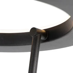 Lampadaire moderne noir avec LED et bras de lecture - Divine