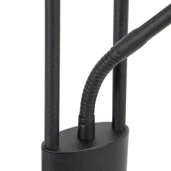 Lampadaire moderne noir avec LED et bras de lecture - Divine