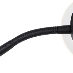 Lampadaire moderne noir avec LED et bras de lecture - Divine