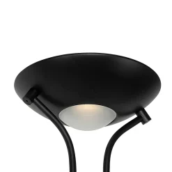 Lampadaire moderne noir avec liseuse avec LED à intensité variable et lumière chaude - Diva
