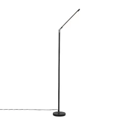 Lampadaire moderne noir avec LED et variateur tactile - Berdien